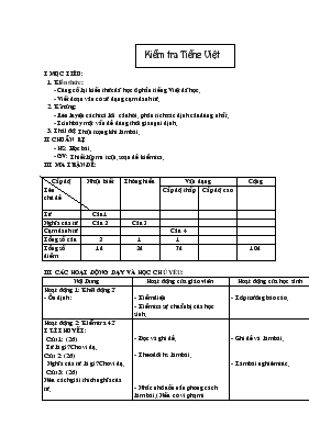 Ngữ văn 7 - Kiểm tra Tiếng Việt